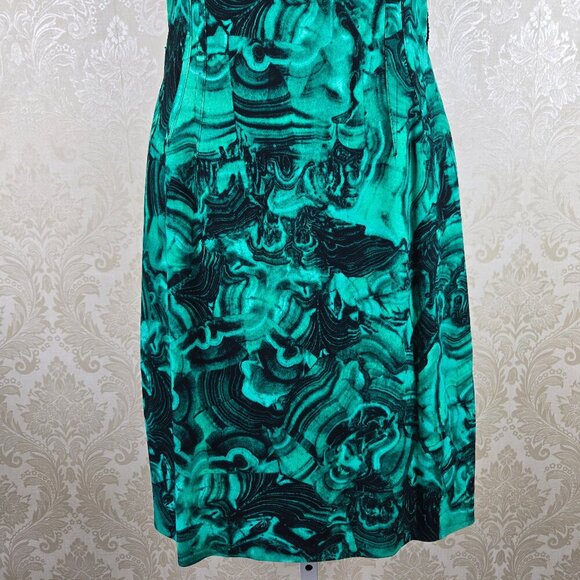 MICHAEL Michael Kors Size 4 Green Black Malachite Look Dress Bodycon Sleeveless - Picture 4 of 14